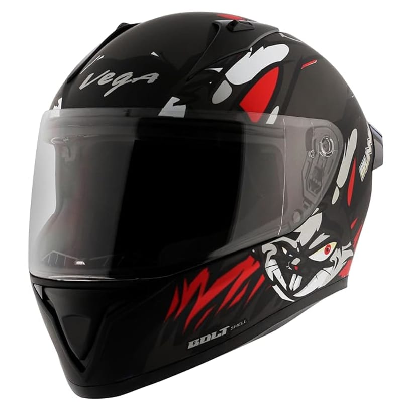 Vega Bolt Red Graphic Full Face Helmet (Alt)
