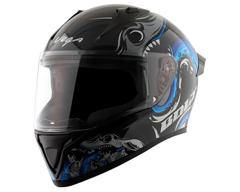 Vega Edge Blue Graphic Full Face Helmet