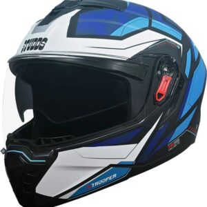 Studds Trooper Blue & White Modular Helmet