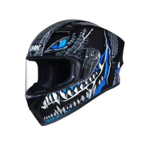 SMK Twister Monster Teeth Blue Full Face Helmet