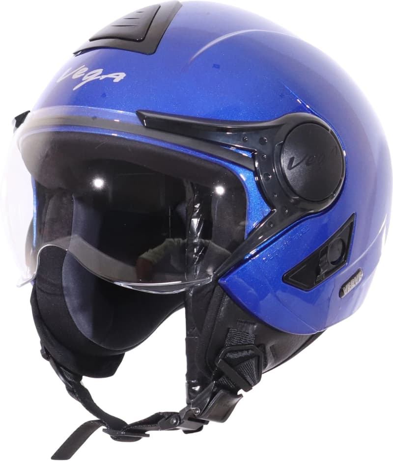 Vega Jet Electric Blue Open Face Helmet